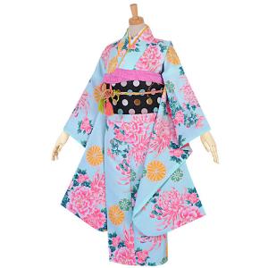 Prices down）女の子 着物セット「サーモンピンク×桃色 桜
