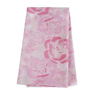 未仕立て】袋帯 振袖用 白 オフホワイト 金銀色 薔薇 バラ 菱 花 六通