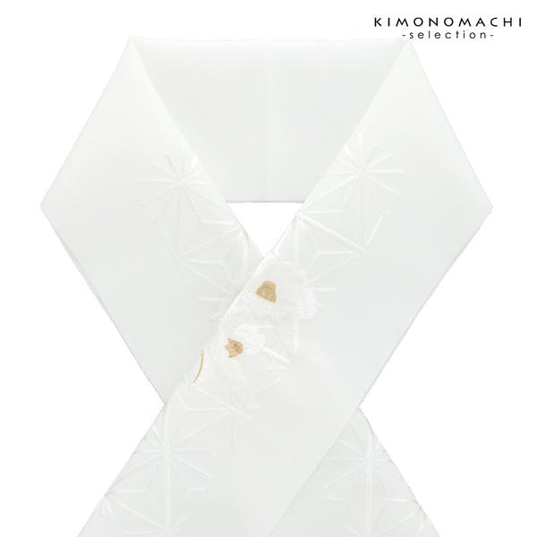 半衿 刺繍 「椿　麻の葉」 刺繍半衿 半襟 洒落半衿 洒落小物 成人式の振袖、卒業式の袴に 華やか ...