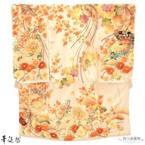 七五三 帯 7歳用 袋帯「黒地七宝花菱」仕立て上がり 全通柄 七歳用