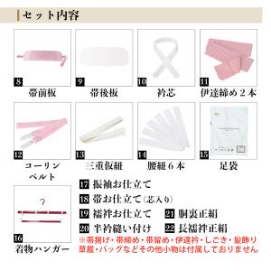 未仕立て 振袖 22点セット「白 道長取り松牡...の詳細画像2