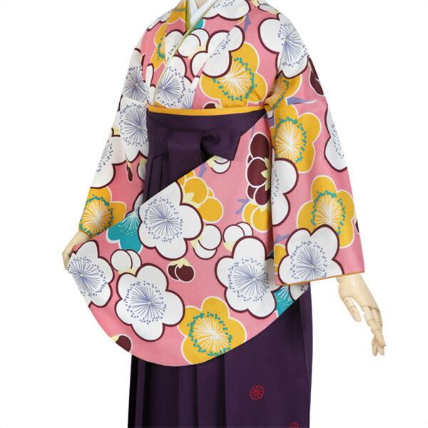 (中古品)二尺袖 単品「ピンク 梅の花」貸衣装処分 レンタル処分品 卒業式 (メール便不可)