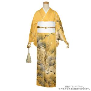 仕立て上がり 訪問着 単品 桂由美 「藤色 松に梅」 正絹 着物