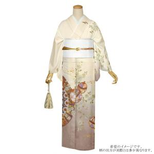 【金箔】正絹　上質な訪問着　袷　松梅菊に金箔 正絹 訪問着 袷 松花菊笹梅 金箔