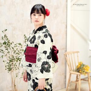 浴衣 レディース 女性浴衣単品「生成り色 椿 ...の詳細画像5