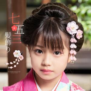 七五三 クリップ 髪飾り 2点セット「赤、ピンク つまみの梅」ヘア