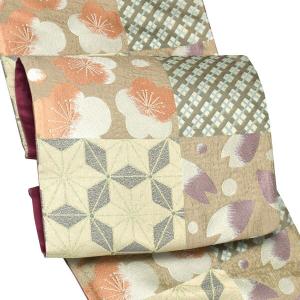 西陣織 袋帯 単品 お仕立て上がり「黒色 七宝花文」河合美術織物（株