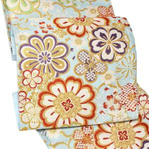 【新品未仕立て】 河合美術織物　袋帯　西陣織　正絹　フォーマル　式事　七宝柄 西陣織 袋帯 単品 お仕立て上がり「黒色 七宝花文」河合美術織物