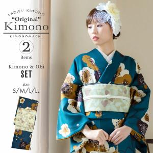 洗える夏着物(絽・付け下げ訪問着) Lフリーサイズ 黒色地に花柄