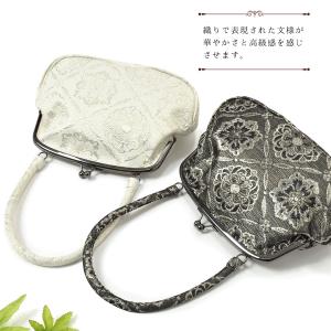 ジャガード織り がま口バッグ 単品「シルバーホ...の詳細画像2