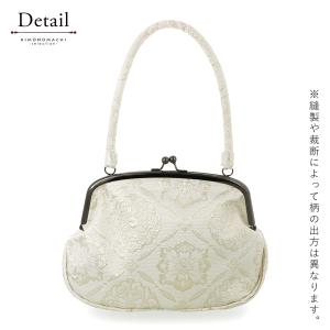 ジャガード織り がま口バッグ 単品「シルバーホ...の詳細画像5