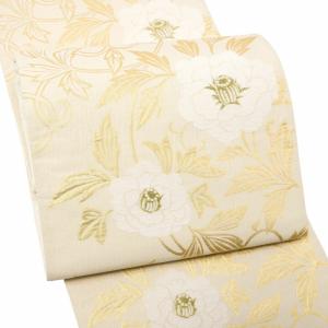 振袖 袋帯 単品「白地 黄金 糸菊」日本製 お仕立て上がり 振袖用 お