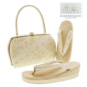 フォーマル　草履　バッグセット　松彩　金　和装小物　本革　正絹 NISHIORI 白梅 高級 草履バッグ セット フォーマル 礼装用 絹帯地