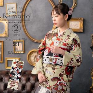 小紋　フルセット　着物　正絹　普段着物　お稽古　紬の帯　N3 正絹 信州紬系 小紋 フルセット 幾何学文様 しつけ付き 未着用 - メルカリ