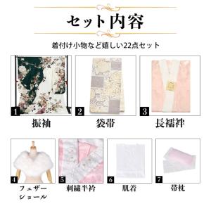 未仕立て 振袖 22点セット「Haru 深緑×...の詳細画像1