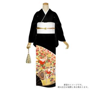 (訳アリ)黒留袖 お仕立て上がり 単品「扇取り...の詳細画像2