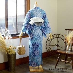 お仕立て上がり絞り浴衣単品 花しぼり「晴天 薄...の詳細画像4