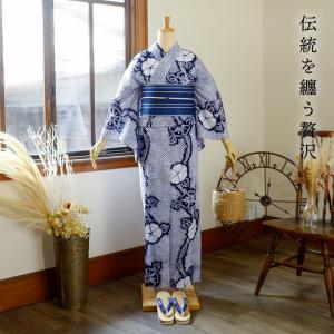 お仕立て上がり絞り浴衣単品 花しぼり「有松三浦...の詳細画像1