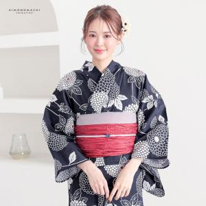 浴衣 レディース 女性浴衣 単品「濃紺 鞠菊」...の詳細画像5