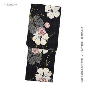 浴衣 レディース 女性浴衣 単品「黒×生成り ...の詳細画像3