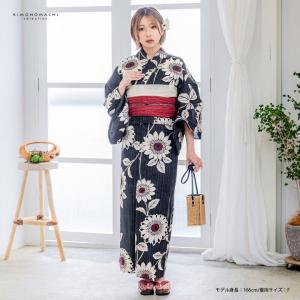 浴衣 レディース 女性浴衣 単品「黒×生成り ...の詳細画像1