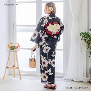 浴衣 レディース 女性浴衣 単品「黒×生成り ...の詳細画像2