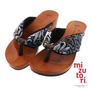 mizutori 下駄 レディース「hitete 6.5 クロスライン KC-57」みずとり