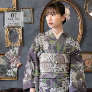 洗える着物 セット 大きいサイズ「袷着物+半幅...の詳細画像3