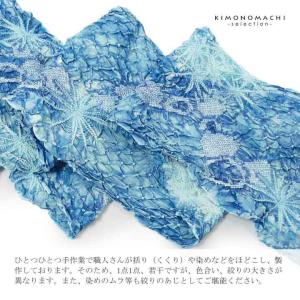 絞り浴衣反物 花しぼり「リリアン 浅縹色」有松...の詳細画像2
