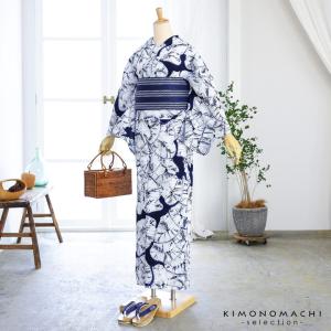 お仕立て上がり絞り浴衣単品「紺キキ 猫」有松絞...の詳細画像3