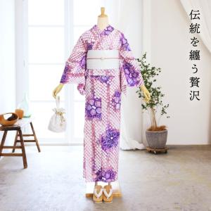 お仕立て上がり絞り浴衣単品 花しぼり「古織部 ...の詳細画像1