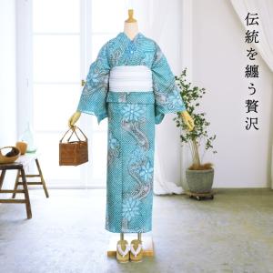 お仕立て上がり絞り浴衣単品 花しぼり「薫風 浅...の詳細画像1