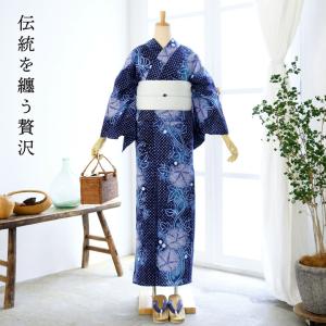 お仕立て上がり絞り浴衣単品 花しぼり「宵の風 ...の詳細画像1