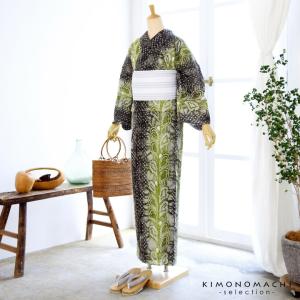お仕立て上がり絞り浴衣単品「羽 利休緑」有松絞...の詳細画像3