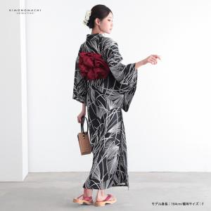 浴衣 レディース 女性浴衣単品「黒地 芒」Fサ...の詳細画像2