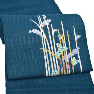 Prices down2）本場筑前博多織 名古屋帯「焦げ茶色 華文縞」 未仕立て