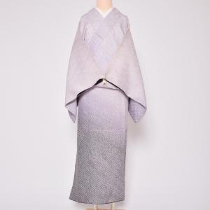 夏物 浴衣 小紋 着物 中古 ポリエステル 絽 流水に垣と花模様 松竹梅 勿忘草色 多色 身丈164cm 裄65.5cm L きもの北條 A1040-10 夏物 浴衣 小紋 着物 中古 ポリエステル 絽 流水に垣と花模様 松竹梅