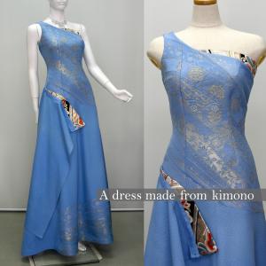 2213一点物の正絹着物ドレス【着物ドレス 着物リメイク パーティー