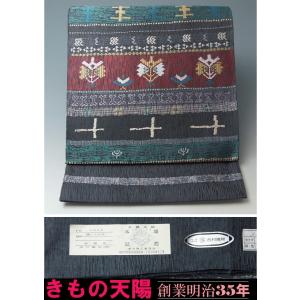 袋帯 夏物 新品 芯入り 仕立て上がり 金糸 銀糸 西陣 紗 間道模様 生成
