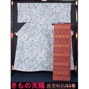 人間国宝　中村勇二郎　仕立て上がり小紋袷　新品未使用 未使用品 人間国宝 中村勇二郎 型彫 江戸小紋 植物文様 小紋 送料無料