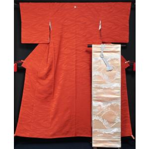 着物セット　色無地と袋帯、帯〆の３点セット　丸に二つ引き紋　松坂屋　送料無料　｜kimonotenyou