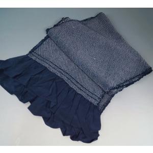 兵児帯 総絞り 濃紺色 正絹 メンズ 帯 男帯 絞り へこ帯