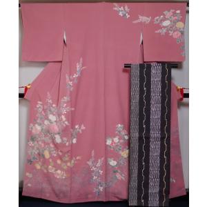 平和屋着物●世界的人形師　辻村寿三郎　ジュサブロー　訪問着　舞桜文　暈し染め　正絹　逸品　CABE2252yc 平和屋着物▽世界的人形師 辻村寿三郎 ジュサブロー 訪問着 単衣 舞桜