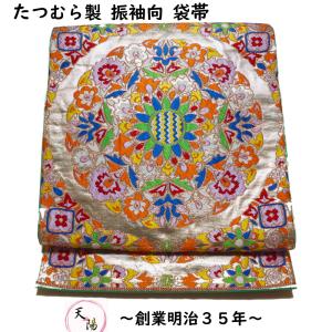 袋帯 龍村美術織物 新品 仕立て上がり品 特選 透錦文 六通 黒色 帯