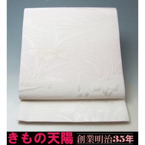 袋帯 夏物 新品 芯入り 仕立て上がり 金糸 銀糸 西陣 紗 間道模様 生成