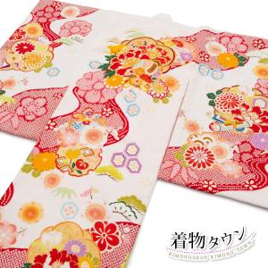 お宮参り 着物 女の子 白 赤 初着 産着 正絹 牡丹 松竹梅 菊 金駒刺繍
