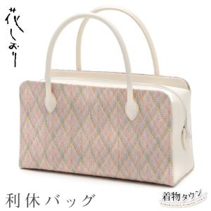 和装バッグ 利休バッグ 花しおり 正絹 薄紫 パープル ラベンダー