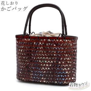 和装バッグ 利休バッグ 花しおり 正絹 薄紫 パープル ラベンダー