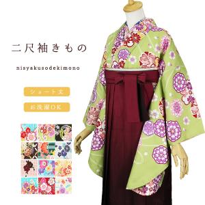 二尺袖 洗える着物 ショート丈 フリーサイズ 卒業式