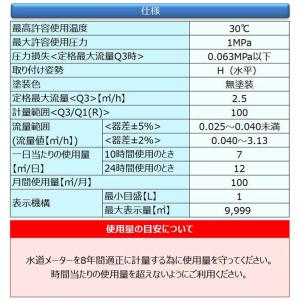 リデュース品 乾式水道メーター13mmパッキン...の詳細画像3